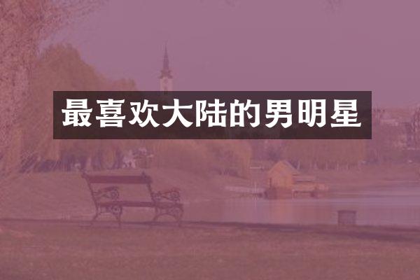 最喜欢大陆的男明星