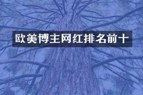 欧美博主网红排名前十