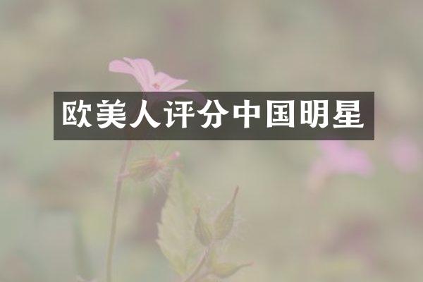 欧美人评分中国明星