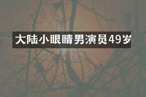 大陆小眼睛男演员49岁