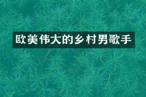 欧美伟大的乡村男歌手