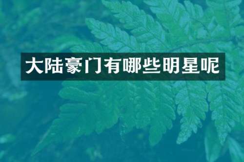 大陆豪门有哪些明星呢