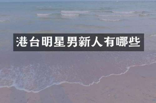 港台明星男新人有哪些