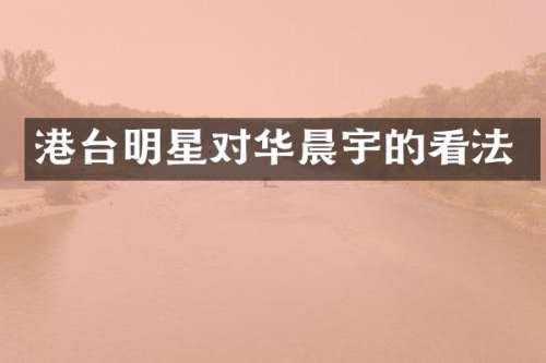 港台明星对华晨宇的看法