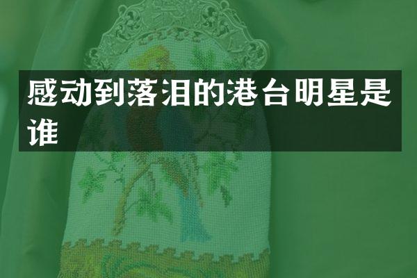 感动到落泪的港台明星是谁
