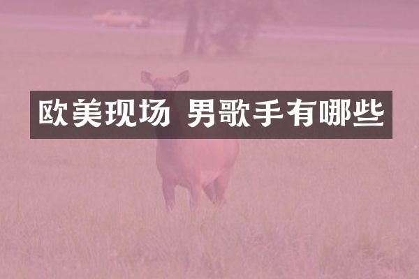 欧美现场 男歌手有哪些
