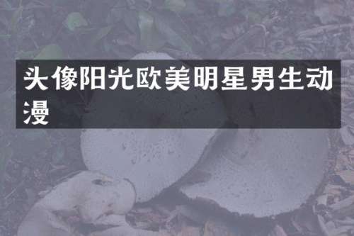 头像阳光欧美明星男生动漫