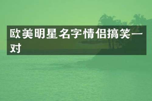 欧美明星名字情侣搞笑一对