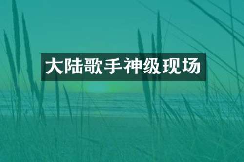 大陆歌手神级现场