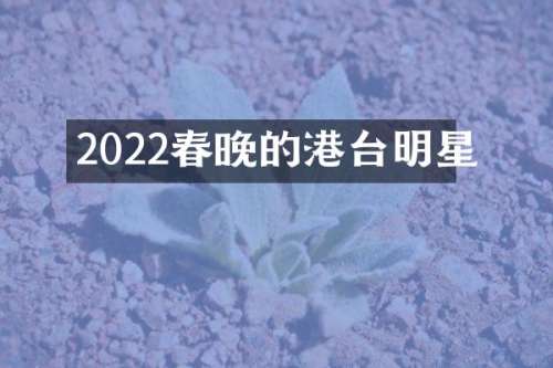 2022的港台明星