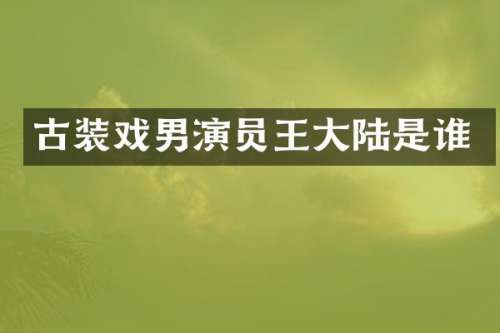 古装戏男演员王大陆是谁