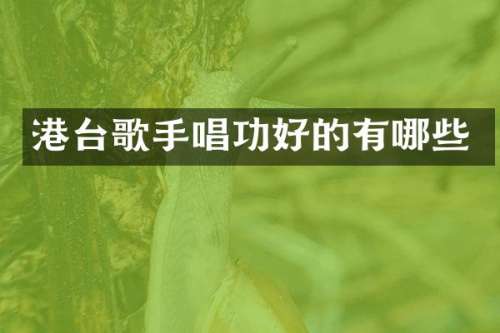 港台歌手唱功好的有哪些