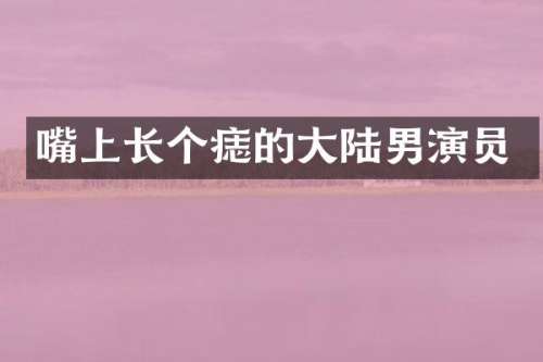 嘴上长个痣的大陆男演员