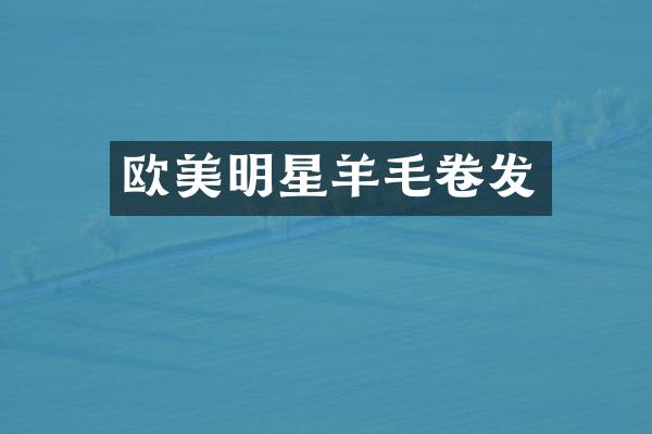 欧美明星羊毛卷发