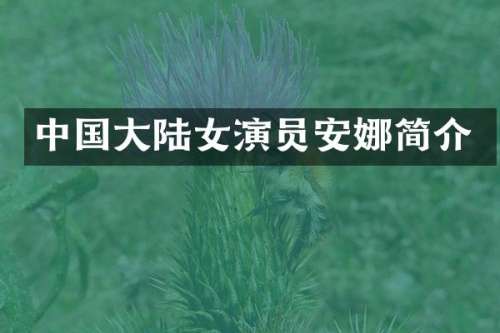 中国大陆女演员安娜简介