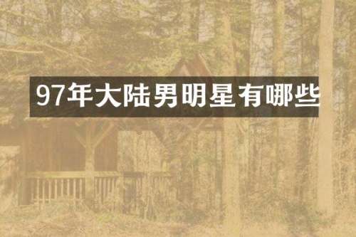 97年大陆男明星有哪些