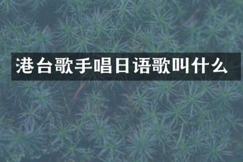 港台歌手唱日语歌叫什么