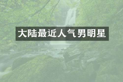 大陆最近人气男明星