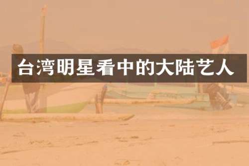 台湾明星看中的大陆艺人