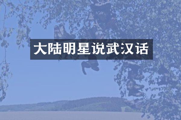 大陆明星说武汉话
