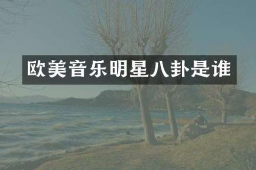 欧美音乐明星八卦是谁