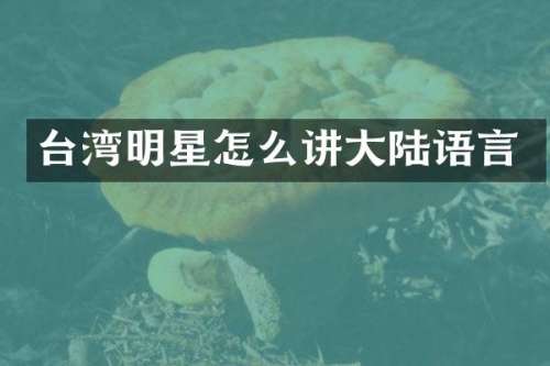 台湾明星怎么讲大陆语言