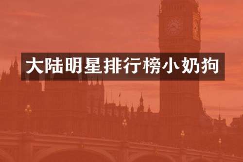 大陆明星排行榜小奶狗