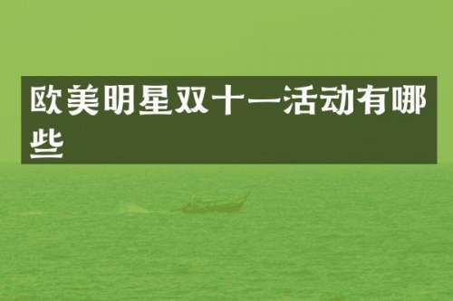 欧美明星双十一活动有哪些