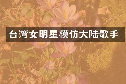 台湾女明星模仿大陆歌手