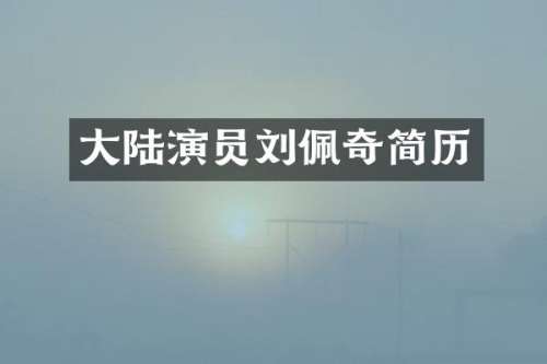 大陆演员刘佩奇简历