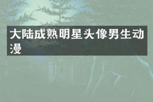 大陆成熟明星头像男生动漫