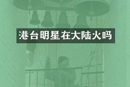 港台明星在大陆火吗