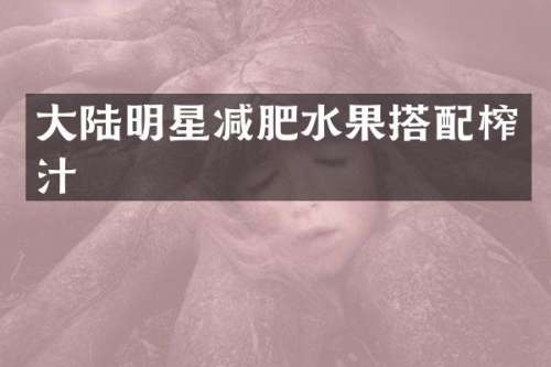大陆明星减肥水果搭配榨汁