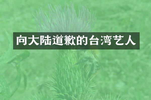 向大陆道歉的台湾艺人