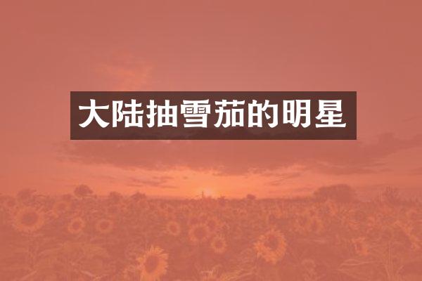 大陆抽的明星
