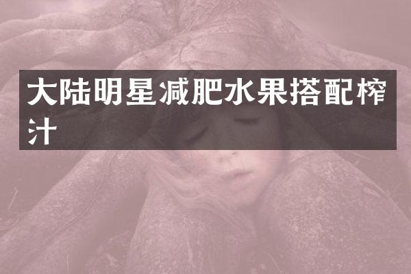 大陆明星减肥水果搭配榨汁