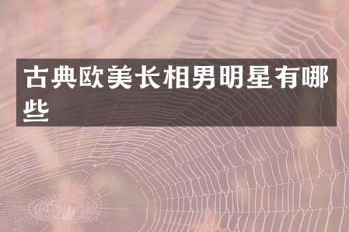 古典欧美长相男明星有哪些