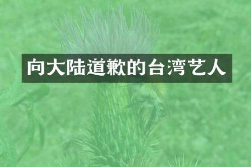 向大陆道歉的台湾艺人