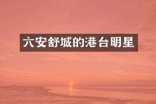 六安舒城的港台明星