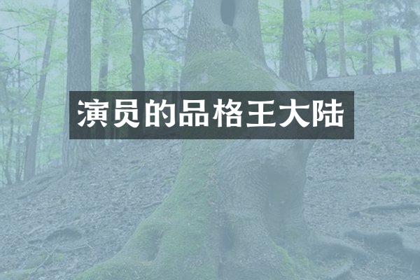 演员的品格王大陆