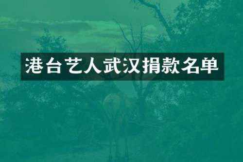 港台艺人武汉捐款名单