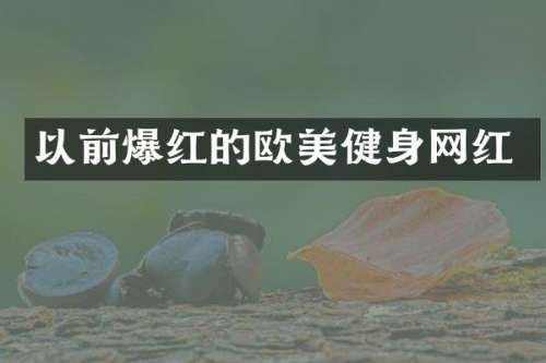 以前爆红的欧美健身网红