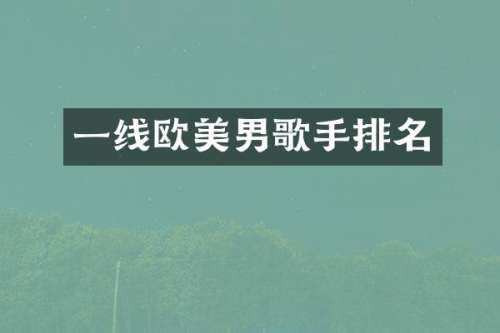 一线欧美男歌手排名