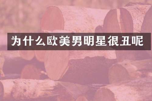 为什么欧美男明星很丑呢