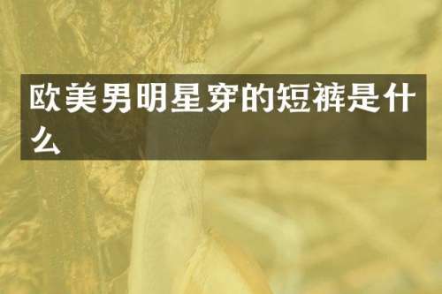 欧美男明星穿的短裤是什么