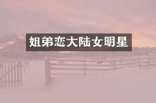 姐弟恋大陆女明星