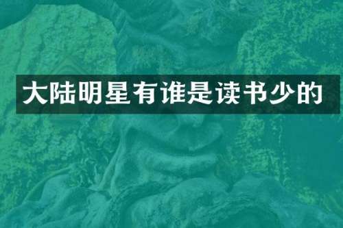 大陆明星有谁是读书少的
