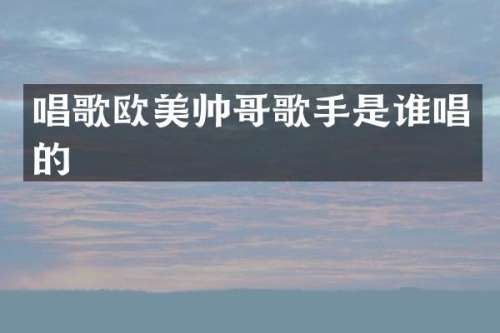 唱歌欧美帅哥歌手是谁唱的