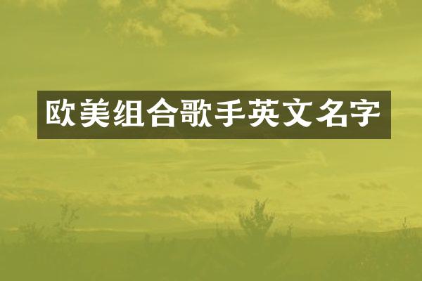 欧美组合歌手英文名字
