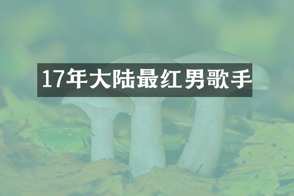 17年大陆最红男歌手